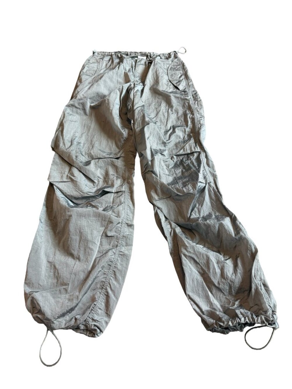 Lets Frans Grey Oversized Fit Parachute Tech Pants Athleisure Athletic Size XS